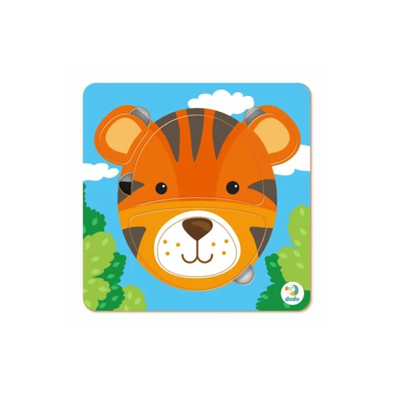 Dodo mini sablonos puzzle - Tigris 5 db-os-készségfejlesztő játék