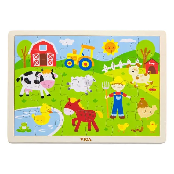 Puzzle 24 db-os (farmos)-készségfejlesztő játék-VigaToys