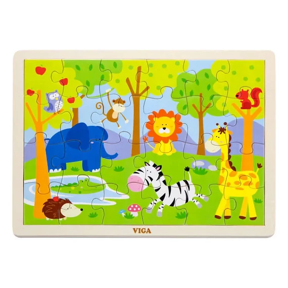 Puzzle 24 db-os (vadállatos)-Viga Toys-készségfejlesztő fajáték