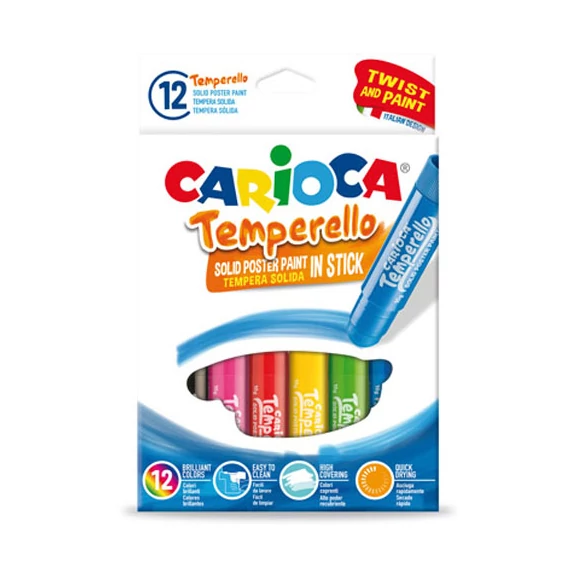 Carioca Temperello-színes, kimosható tempera stift-12 db-os-kreatív játék