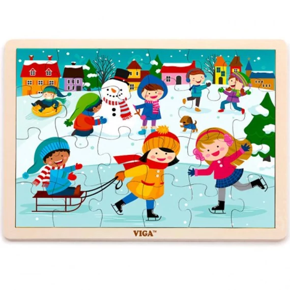 Fa puzzle 4 évszak-TÉL-Viga Toys