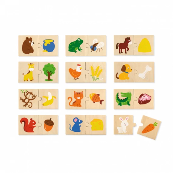 Készségfejlesztő játék-Mit esznek az állatok?-Viga Toys