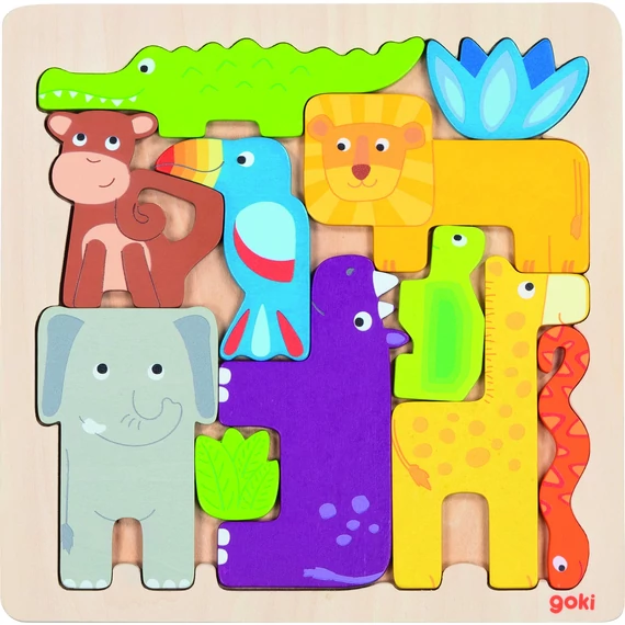 Kreatív puzzle, szafari-készségfejlesztő fajáték-Goki