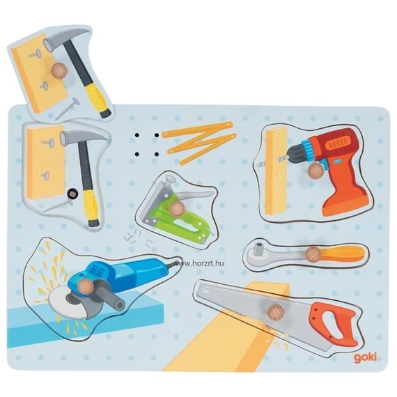 Hangot adó puzzle - szerszámok-készségfejlesztő játék-Goki