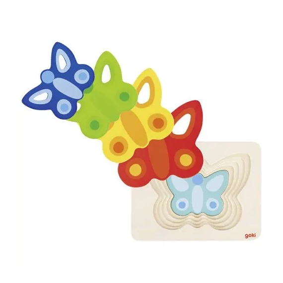 Pillangó puzzle, 5 rétegű - GOKI-készségfejlesztő fajáték