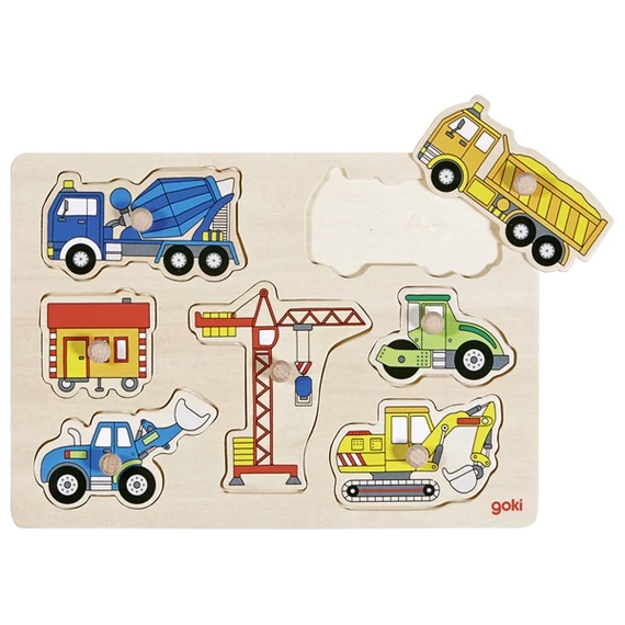 Fogantyús puzzle, építkezés-készségfejlesztő játék-Goki