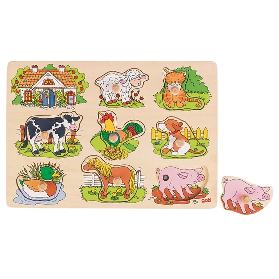 Hangot adó puzzle-háziállatok-készségfejlesztő játék-Goki