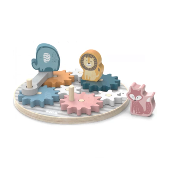 Állatok fogaskerekeken-készségfejlesztő játék-Viga Toys