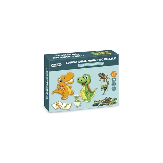2IN1 mágneses puzzle - dínók, 95 db-készségfejlesztő játék