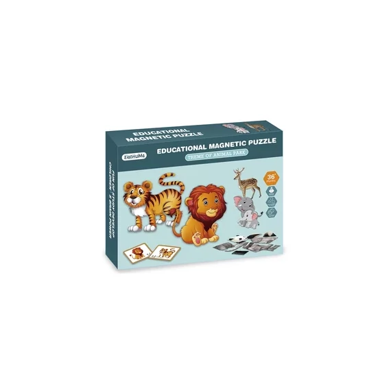 2IN1 mágneses puzzle - vadállatok, 86 db-készségfejlesztő játék