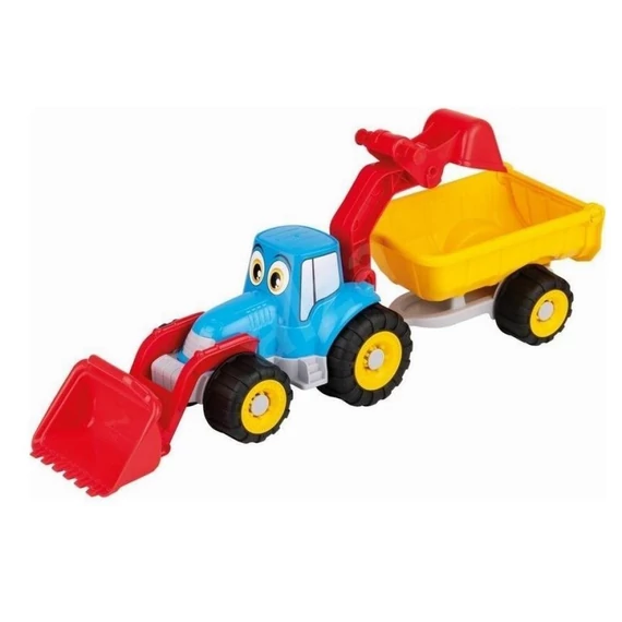 Műanyag traktor utánfutóval-kültéri/homokozó játék jármű-Androni