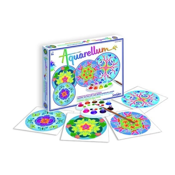 Aquarellum nagy festőkészlet- állatos mandala-kreatív játék-SentoSphére