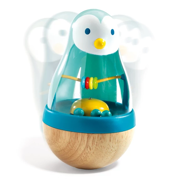 Djeco Bébicsörgő - Kelj fel pingvin - Roly Pingui-készségfejlesztő babajáték