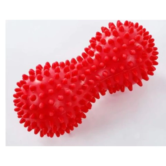 Szenzoros mogyoró alakú labda 6,3 cm piros-érzékelés/mozgásfejlesztő játék