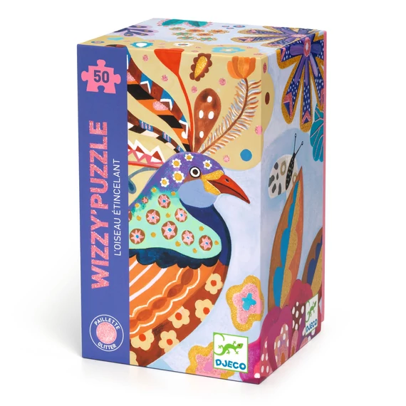 Varázs puzzle Sparkling bird, 50 db-os csillámos kirakó-készségfejlesztő játék