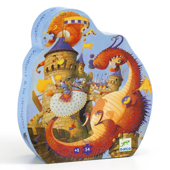 Formadobozos puzzle - Vaillant és a sárkány, 54 db-os - Vaillant and the dragon-Djeco