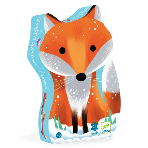 Formadobozos puzzle - Gyömbér a kis róka, 24 db-os - Ginger, little fox-Djeco