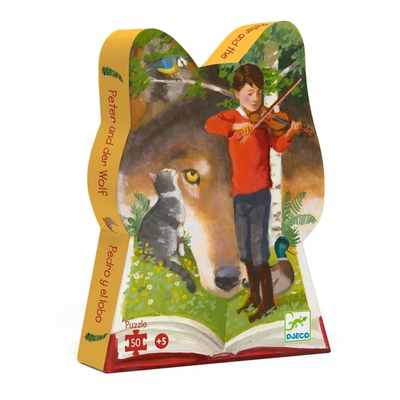 Formadobozos puzzle - Péter és a farkas, 50 db-os - Peter and the Wolf-Djeco