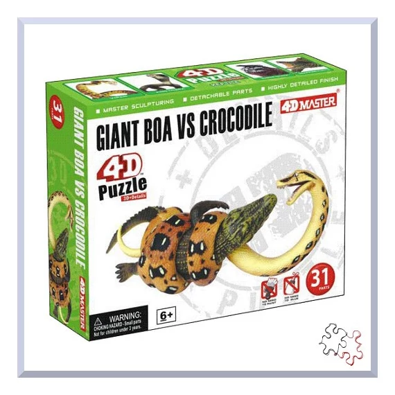 4D PUZZLE ÓRIÁS BOA A KROKODIL ELLEN