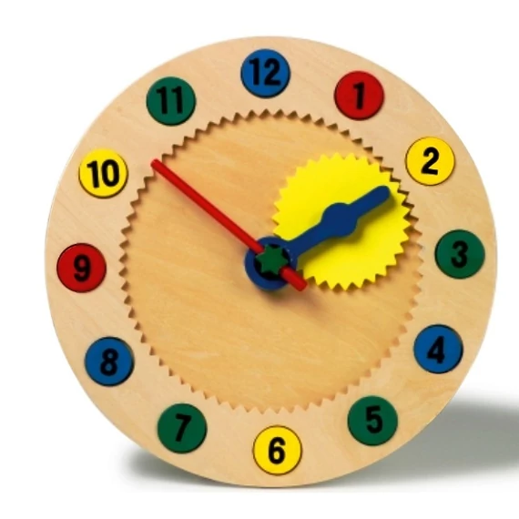 Mágneses tanuló óra fából-matematikai készséget fejlesztő játék-Legler