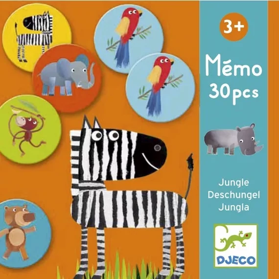 DJECO MEMÓRIAJÁTÉK - MEMO - JUNGLE-készségfejlesztő társasjáték