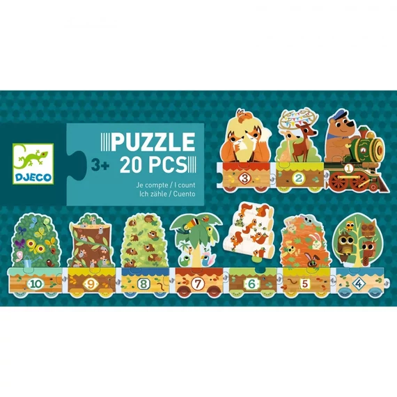 Djeco Sorozatkirakó puzzle - 10-ig számolok, 20 db-os - I count-készségfejlesztő játék