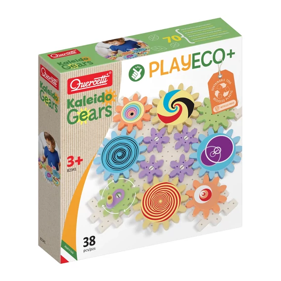 Quercetti: Play Eco Kaleido fogaskerekek játékszett 38db-os készségfejlesztő játék