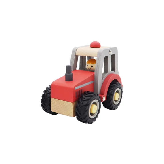Traktor (piros)-szerepjáték-jármű-Fakopáncs