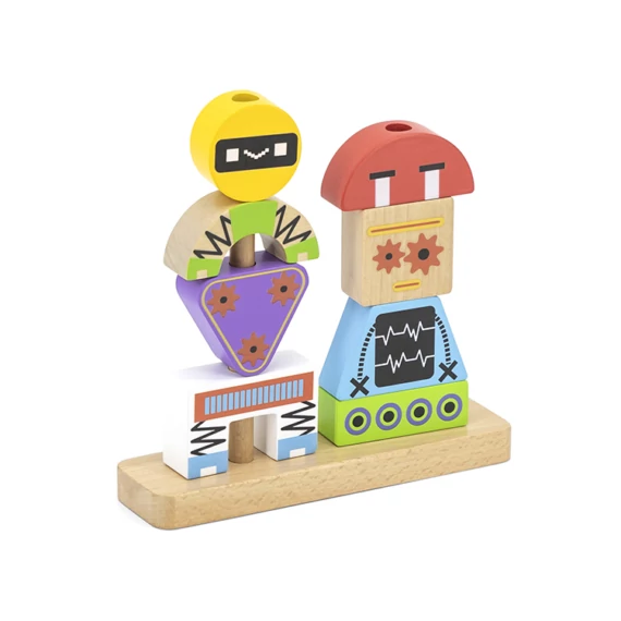 Montessori készségfejlesztő játék (robotok)-Fakopáncs