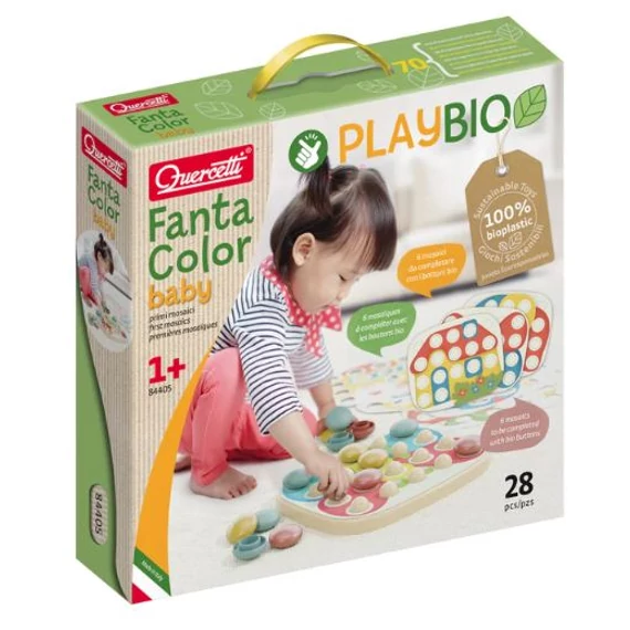 Quercetti: Fantacolor baby pötyi 28 db-os, Play Bio 12 hó+-Készségfejlesztő játék