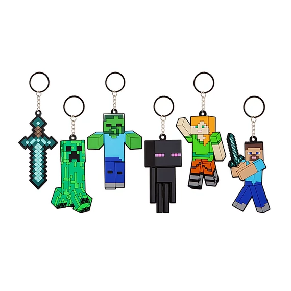 Minecraft kulcstartó 8 cm puha figurával-1 db
