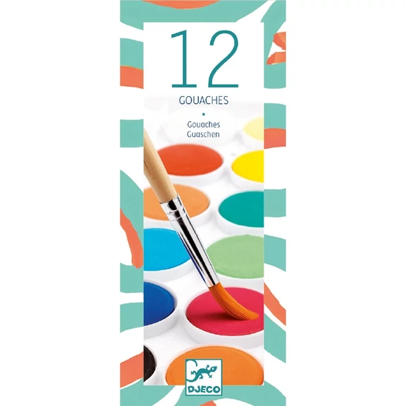 DJECO GOUACHE FESTÉK - 12 KLASSZIKUS SZÍN -12 COULEURS GOUACHE