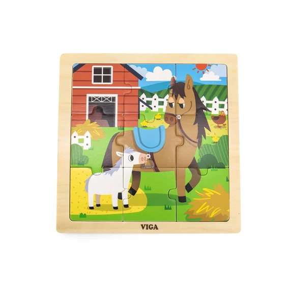 Puzzle 9 db-os lovas-készségfejlesztő játék-Viga Toys