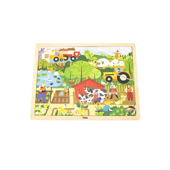 Puzzle 48 db-os farmos-készségfejlesztő játék-Viga Toys