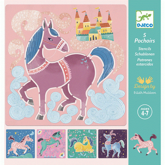 DJECO RAJZSABLONOK - LOVAK - HORSES-kreatív játék