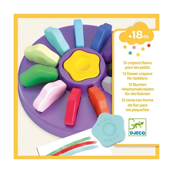 DJECO Marokkréta - 12 színű vírág-kreatív játék kicsiknek