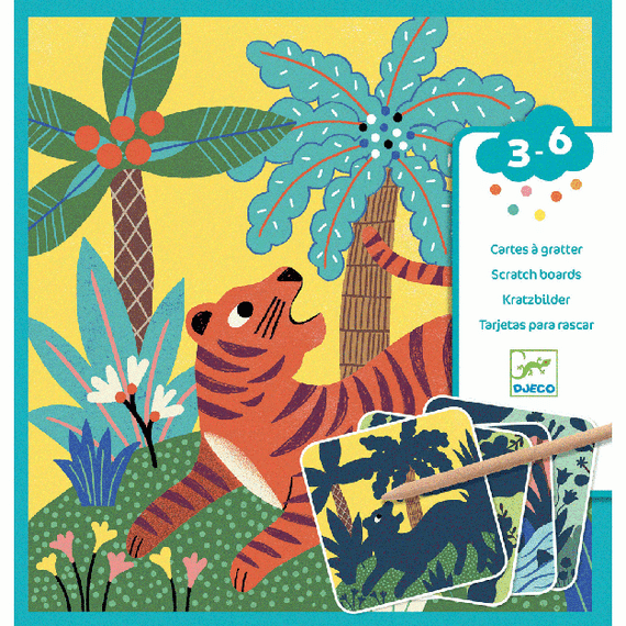 DJECO KARCKÉP TECHNIKA - NAGY ÁLLATOK - BIG ANIMALS-kreatív játék
