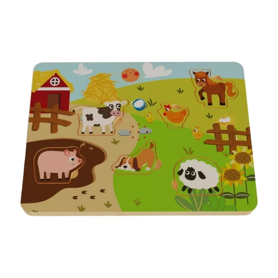 Hangot adó állatos puzzle-készségfejlesztő játék