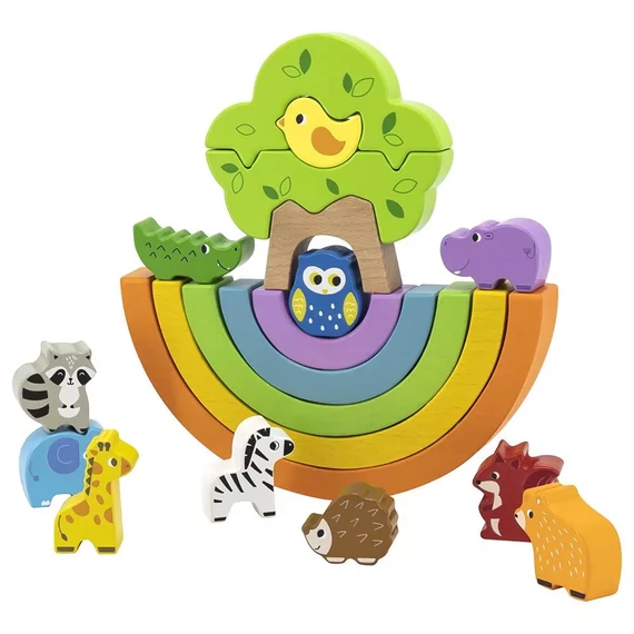 Szivárvány egyensúlyozó, építőjáték-kézügyesség fejlesztő játék-Viga Toys