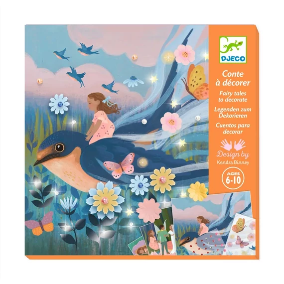 Djeco: Design by Művészeti műhely - Meseillusztráció, Hüvelyk Panna - Thumbelina-kreatív játék