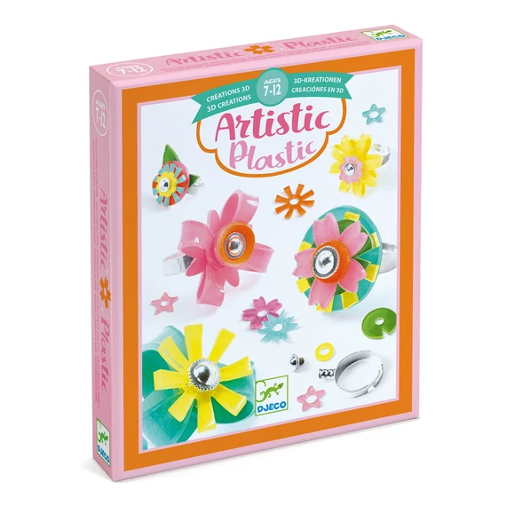 Djeco: Design by Artistic Plastic - Ékszerkészítés - Gyűrük - Ring collection-kreatív játék