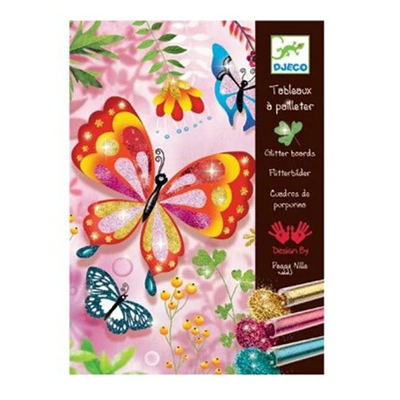 DJECO CSILLÁMKÉP KÉSZÍTŐ - PILLANGÓK - BUTTERFLIES-kreatív játék