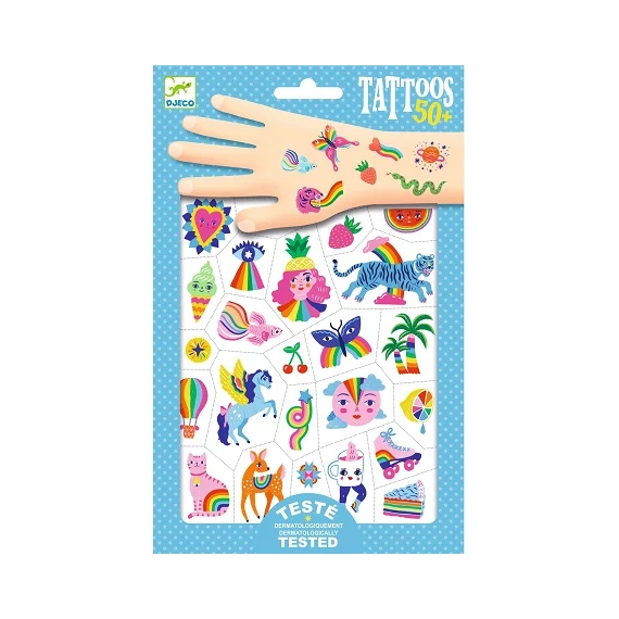 DJECO TETOVÁLÓ MATRICÁK - SZIVÁRVÁNY - RAINBOW-kreatív játék
