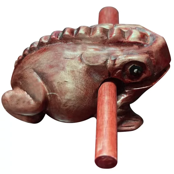 Hangot adó figura (béka)-készségfejlesztő fajáték-Fakopáncs
