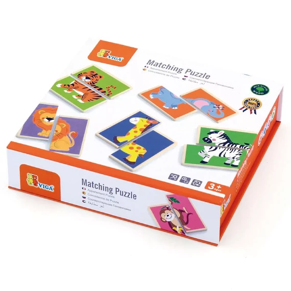 Készségfejlesztő puzzle felezett állatok-készségfejlesztő játék-Viga Toys