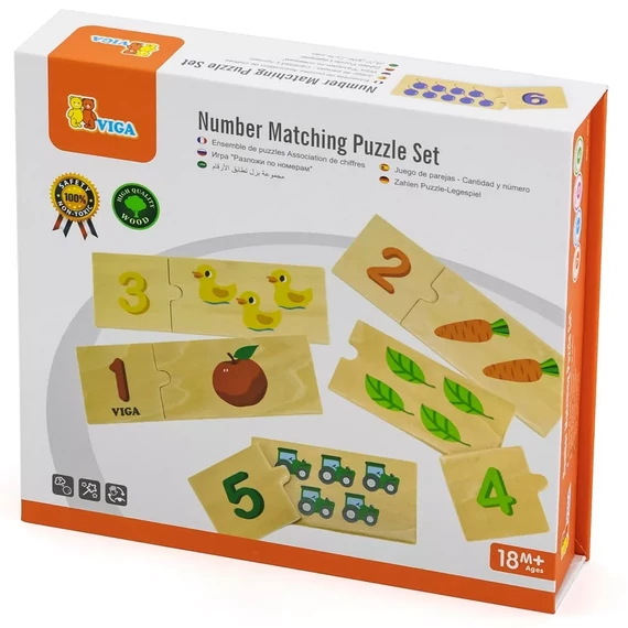 Készségfejlesztő fa puzzle - párosító-Viga Toys