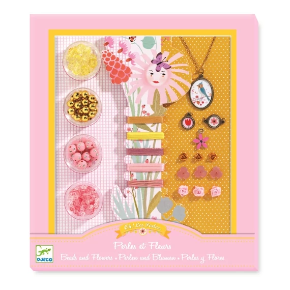 Pearls and flowers - Ékszerkészítő szett, Gyöngyök és virágok - Kreatív játék - Djeco