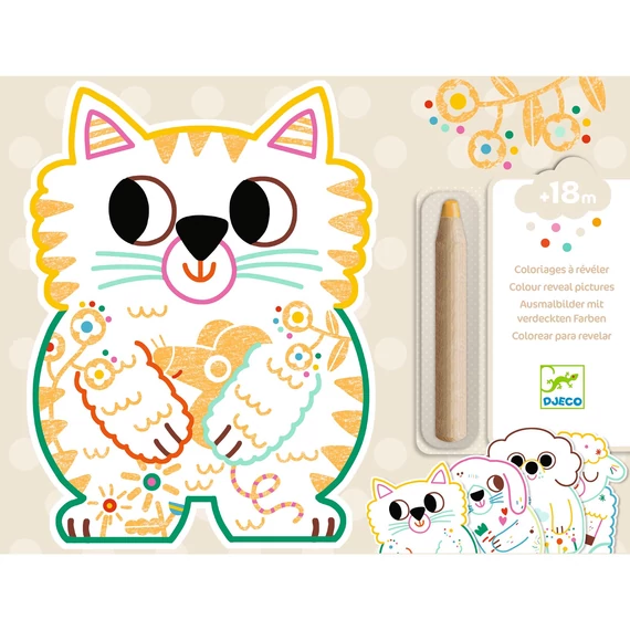 Meglepetés színező - Háziállatok - Domestic animals-kreatív játék kicsiknek-Djeco
