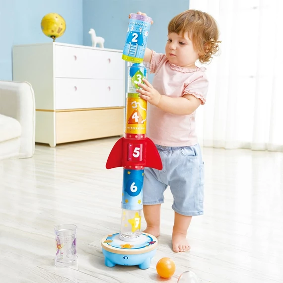 Hape Rakétakilövő - lebegő labdás toronyépítő-készségfejlesztő játék