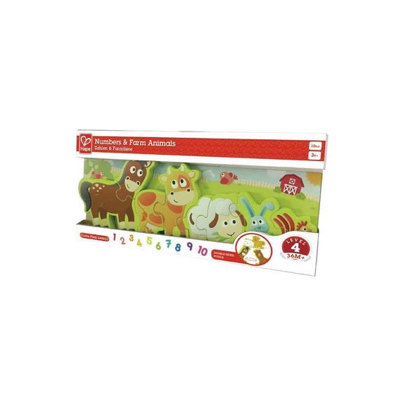 Hape Számok és Háziállatok -készségfejlesztő fajáték